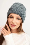 Czapka damska zimowa z wełny K441 grafitowa