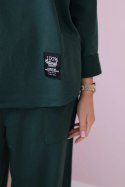 Komplet bawełniany bluza + spodnie ciemny zielony