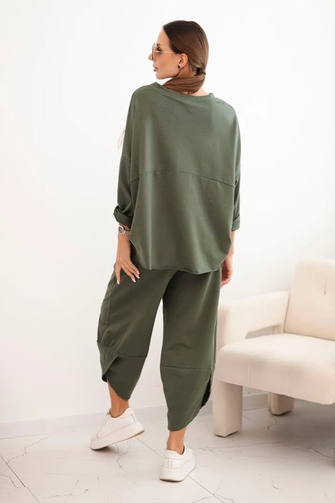 Komplet bawełniany bluza + spodnie khaki