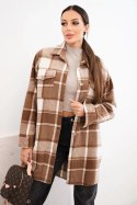 Koszula damska w kratę camelowa