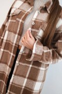 Koszula damska w kratę camelowa