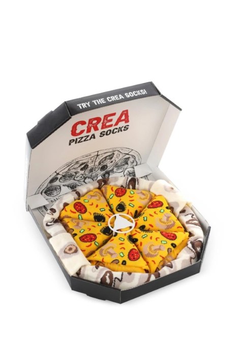 Skarpetki z nadrukiem pizzy - zestaw 4 par unisex w oryginalnym opakowaniu