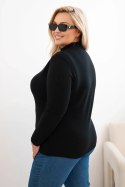 Sweter damski Plus Size z wiskozy z golfem czarny