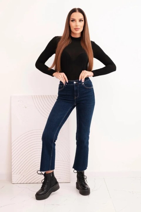 Bluzka damska z kaszmiru z golfem i długim rękawem czarna