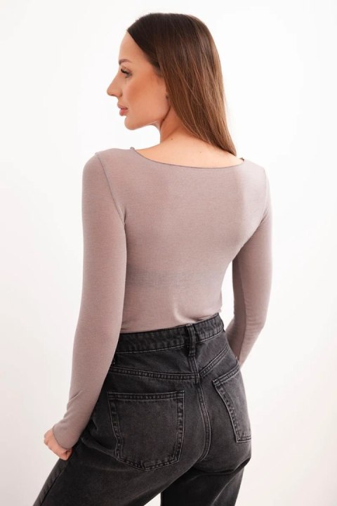 Bluzka damska z kaszmiru z okrągłym dekoltem i długim rękawem fango