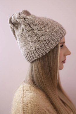 Czapka damska Amira K359 ciemno beżowa