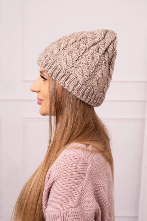 Czapka damska Kalina K362 ciemno beżowa