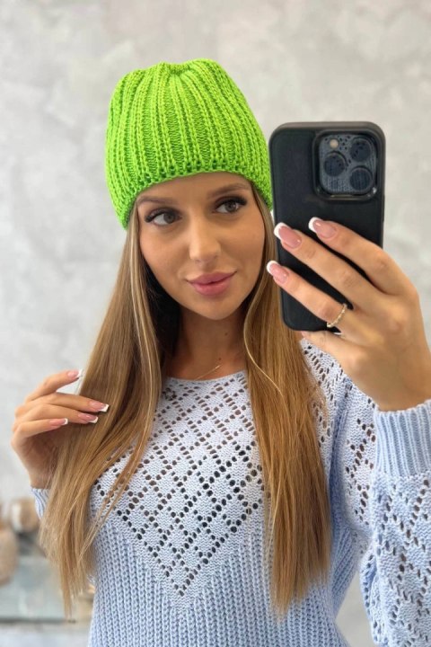 Czapka damska Rebeka K345 zielony neon