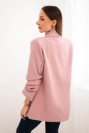 Marynarka z klapami elegancka ciemno różowa