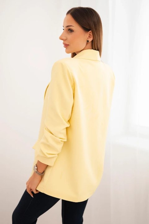 Marynarka z klapami elegancka cytrynowa