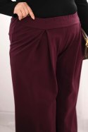 Spodnie damskie Plus Size z szerokimi nogawkami i plisowaniem śliwkowe