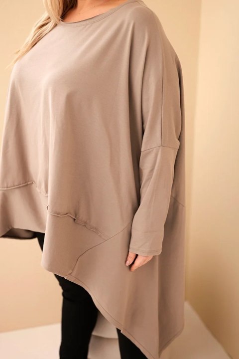 Tunika damska Plus Size z bawełny z asymetrycznym dołem fango