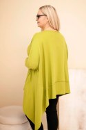 Tunika damska Plus Size z bawełny z asymetrycznym dołem pistacjowa