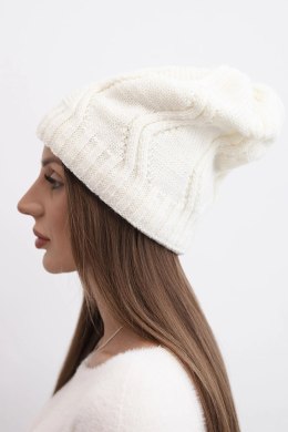 Czapka z polarem Sylwia K244 ecru