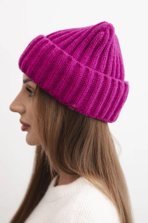 Czapka z wywinięciem Magda K293 ciemno fioletowa