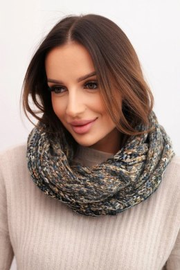 Komin damski wełniany melanżowy gruby otulacz na zimę KN24 jeansowy+khaki