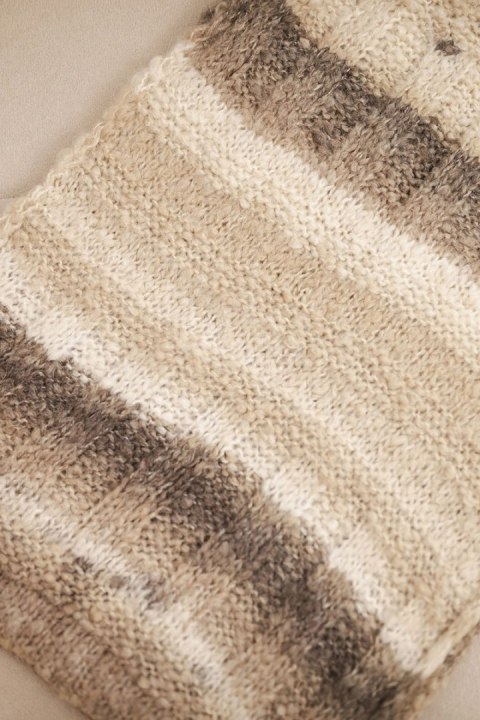 Komin damski wełniany melanżowy miękki otulacz na zimę KN20 beżowy