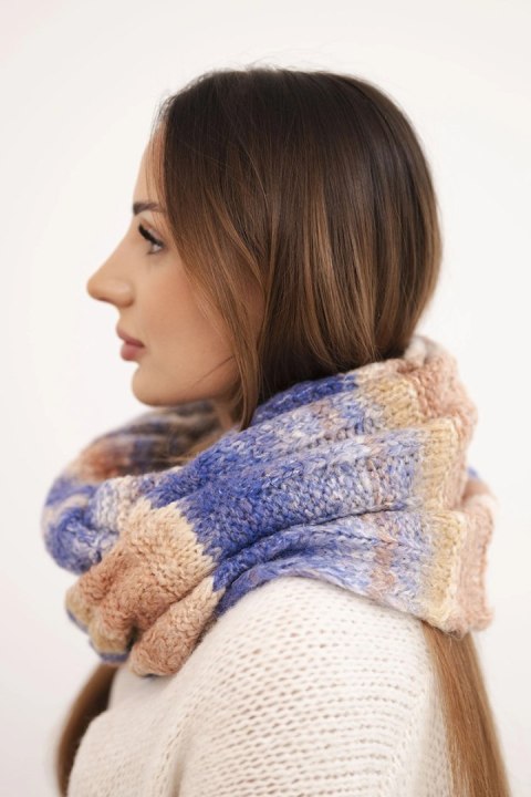 Komin damski wełniany melanżowy miękki otulacz na zimę KN20 fioletowy