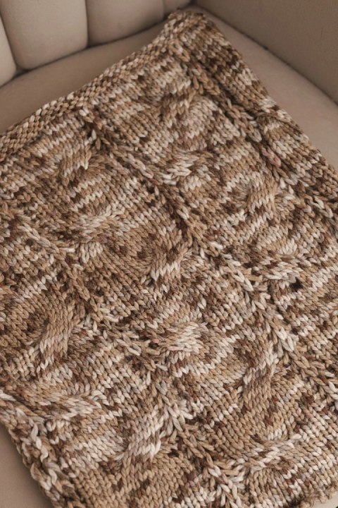 Komin damski wełniany miękki zimowy KN25 camelowy