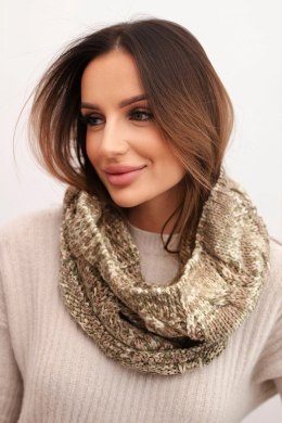 Komin damski wełniany miękki zimowy KN25 ciemno miętowy+mocca