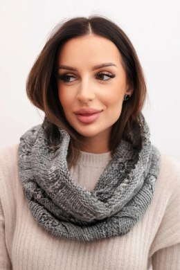 Komin damski wełniany miękki zimowy KN25 ciemno szary