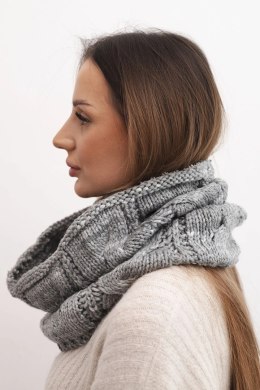 Komin damski wełniany miękki zimowy KN25 ciemno szary