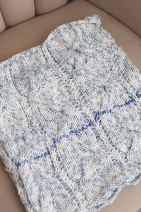 Komin damski wełniany miękki zimowy KN25 niebieski