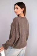 Sweter damski z dodatkiem moheru i wełny o luźnym fasonie fango