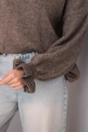 Sweter damski z dodatkiem moheru i wełny o luźnym fasonie fango