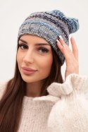Czapka z polarem Krystyna K207 morski+szary