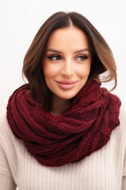 Komin damski wełniany pleciony miękki i ciepły KN23 bordowy
