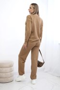 Komplet sweterkowy Bluza + Spodnie camelowy