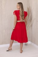 Sukienka z falbankami czerwona