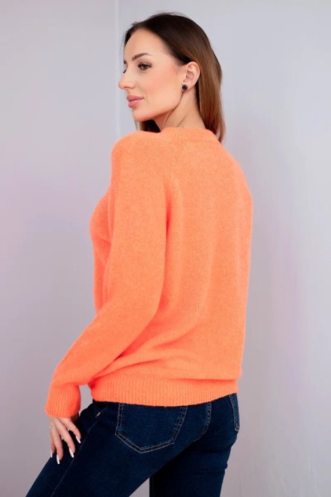 Sweter damski z baby alpaki z długim rękawem pomaranczowy