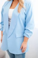 Marynarka damska Plus Size elegancka niebieska