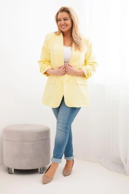 Marynarka damska Plus Size elegancka żółta