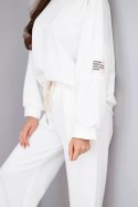 Komplet damski masełko bluza + spodnie biały