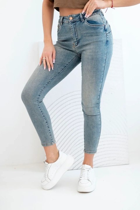 Spodnie damskie M.sara z efektem push-up i średnim stanem jeansowe