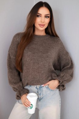 Sweter damski z dodatkiem moheru i wełny o luźnym fasonie fango