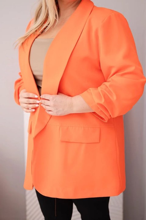 Marynarka damska Plus Size elegancka pomarańczowa