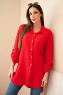 Koszula bawełniana muślinowa Plus Size jasno borodowa