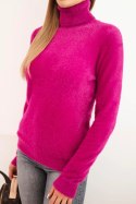 Sweter damski alpaka z golfem ciemno fioletowy