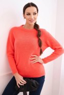 Sweter damski z baby alpaki z długim rękawem malinowy