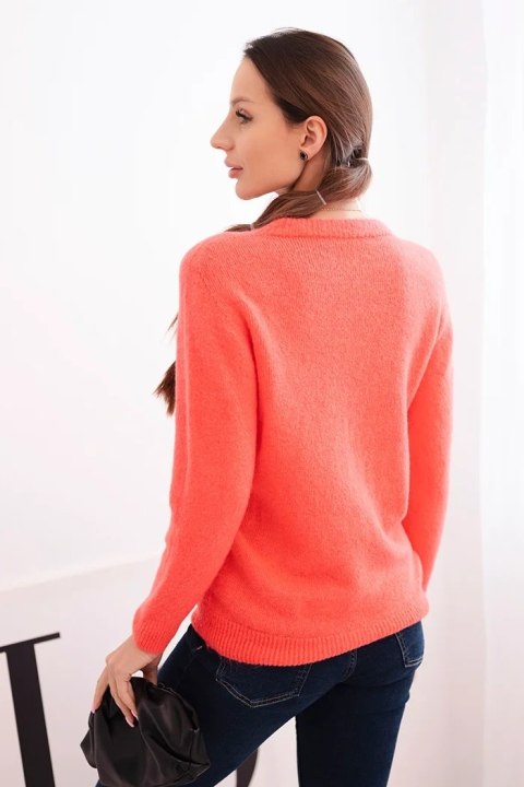 Sweter damski z baby alpaki z długim rękawem malinowy