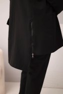 Komplet damski bawełniany Plus Size z bluzą i spodniami czarny