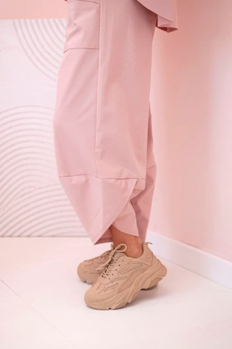 Komplet new punto bluza + spodnie ciemno różowy