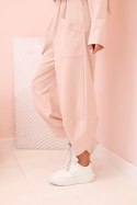 Komplet new punto bluza + spodnie ciemny pudrowy róż